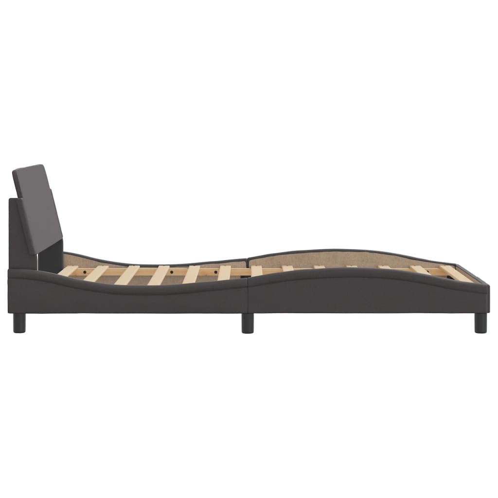 Bed frame with headboard gray 100x200 cm artificial leather