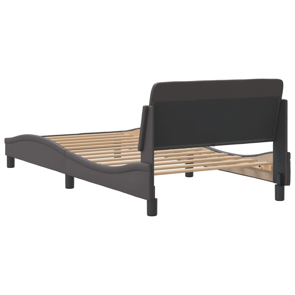 Bed frame with headboard gray 100x200 cm artificial leather