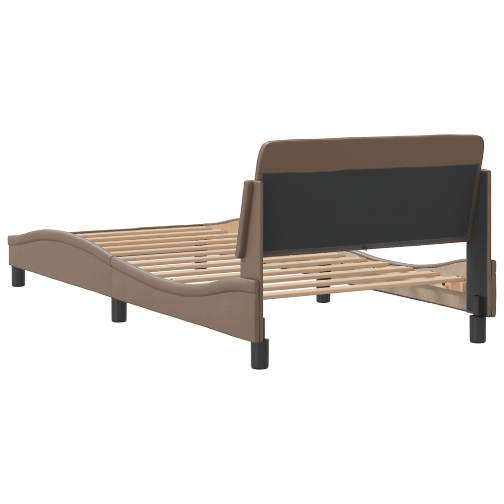 Bed frame with headboard cappuccino brown 100x200 cm artificial leather