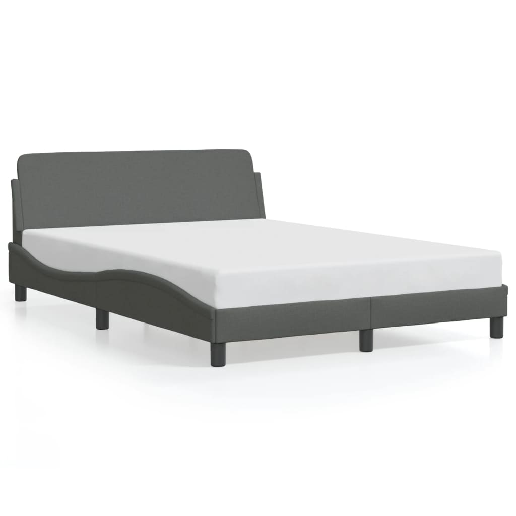 Bed frame without mattress dark grey 120x200 cm fabric