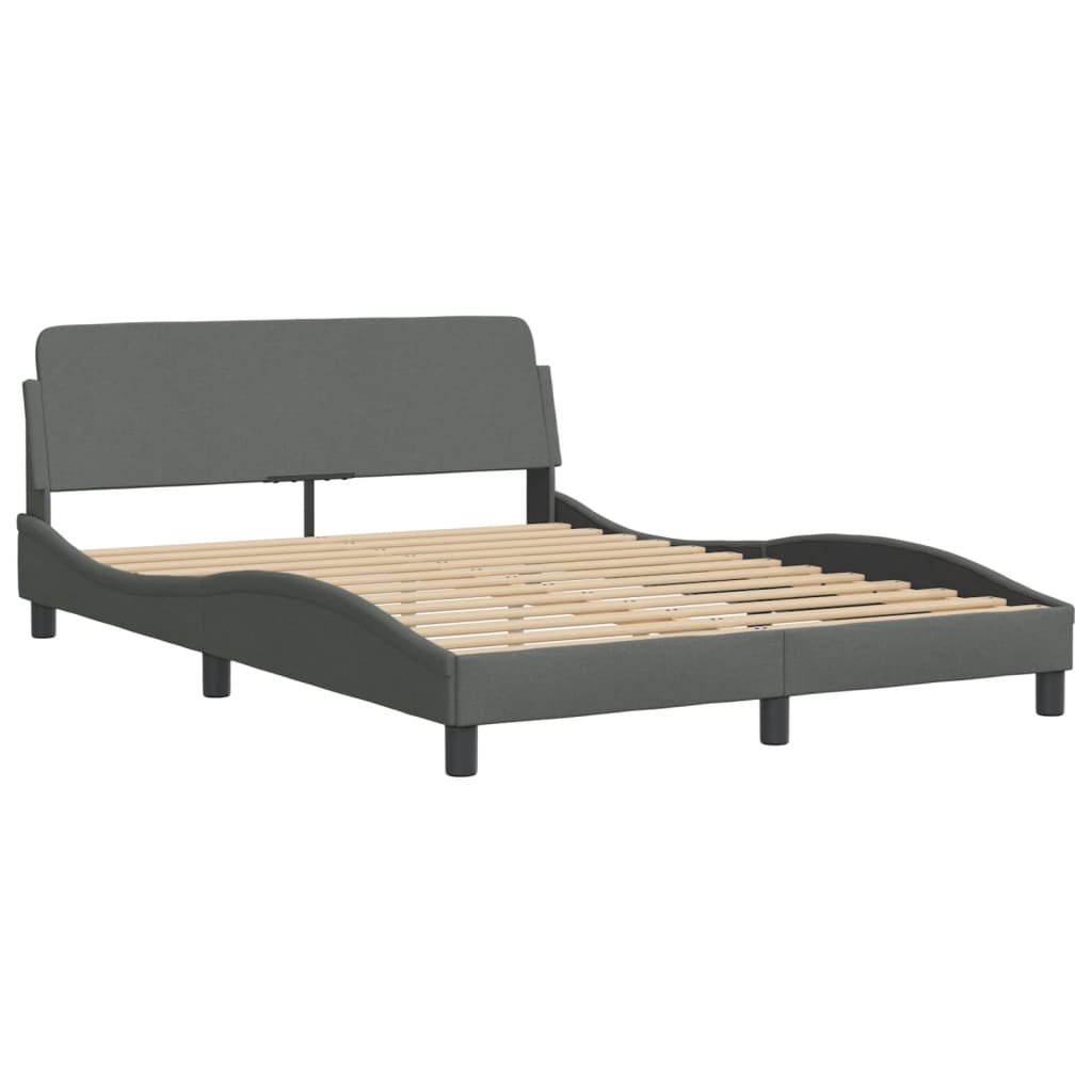 Bed frame without mattress dark grey 120x200 cm fabric