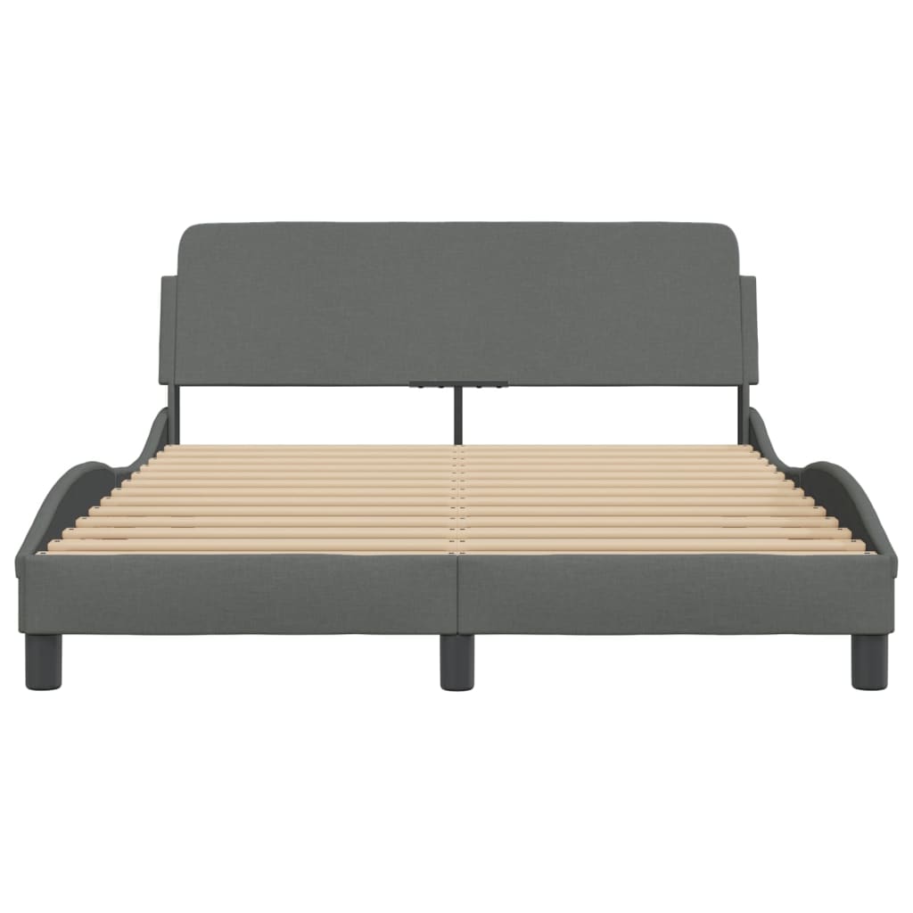Bed frame without mattress dark grey 120x200 cm fabric