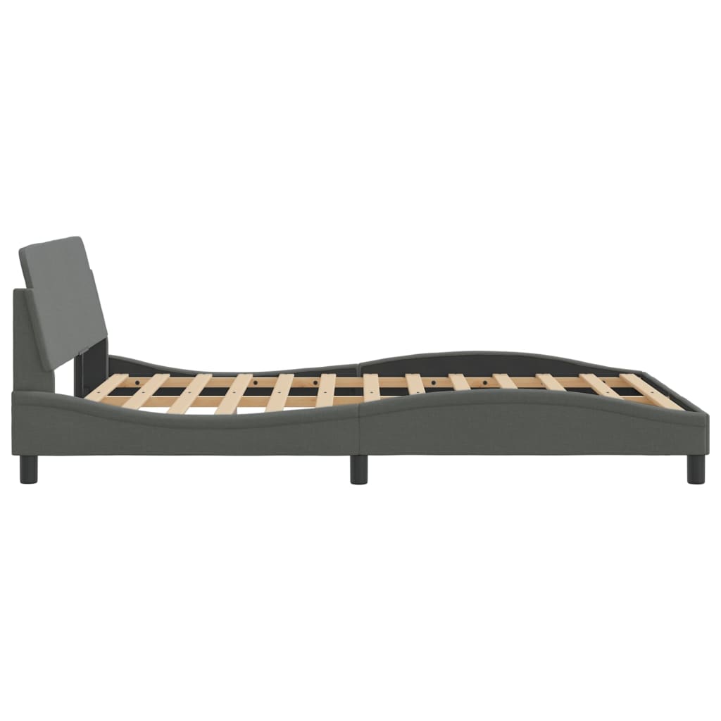 Bed frame without mattress dark grey 120x200 cm fabric