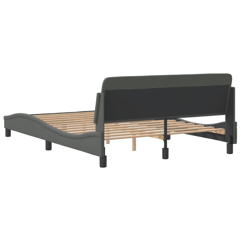 Bed frame without mattress dark grey 120x200 cm fabric