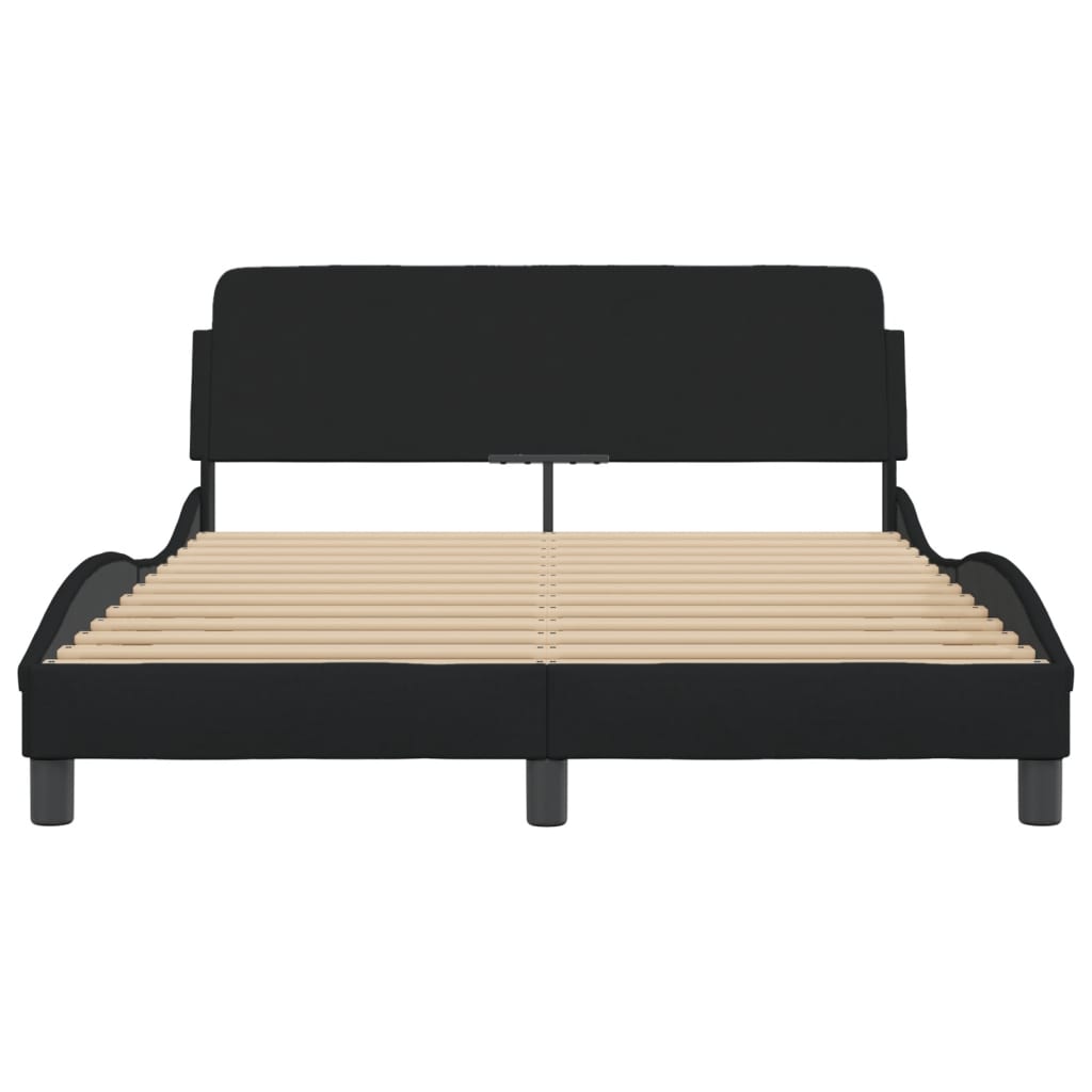 Bed frame without mattress Black 120x200 cm fabric