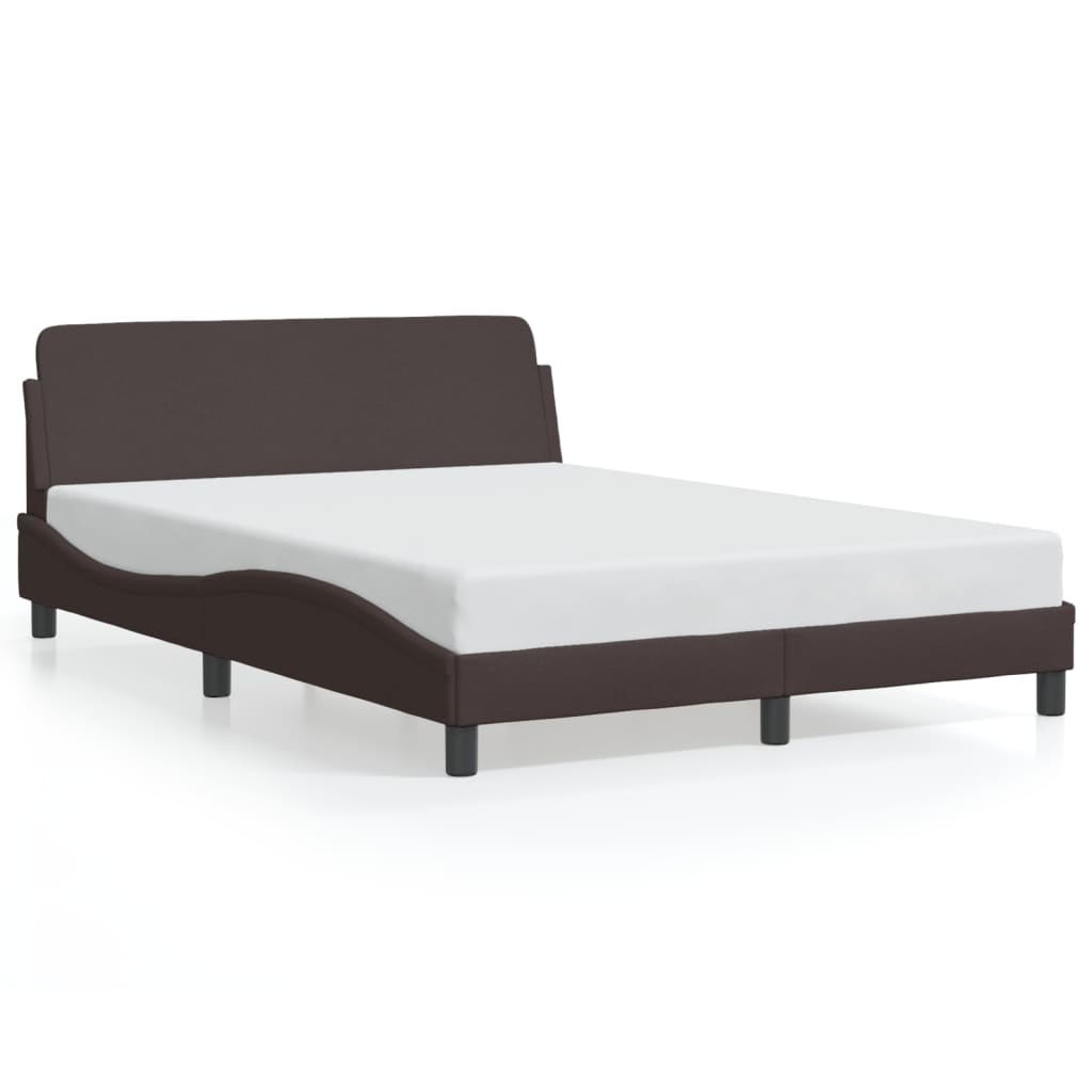 Bed frame without mattress dark brown 120x200 cm fabric