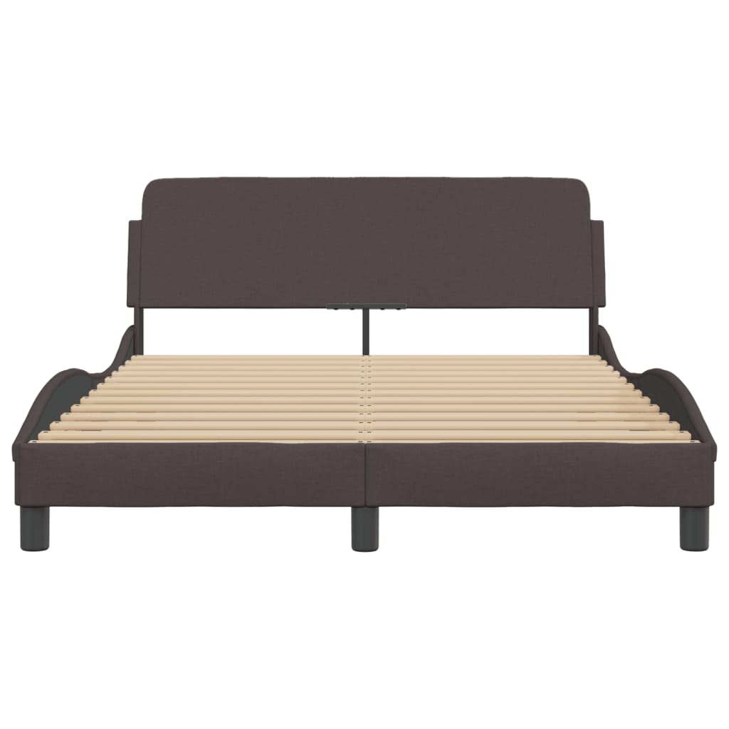 Bed frame without mattress dark brown 120x200 cm fabric