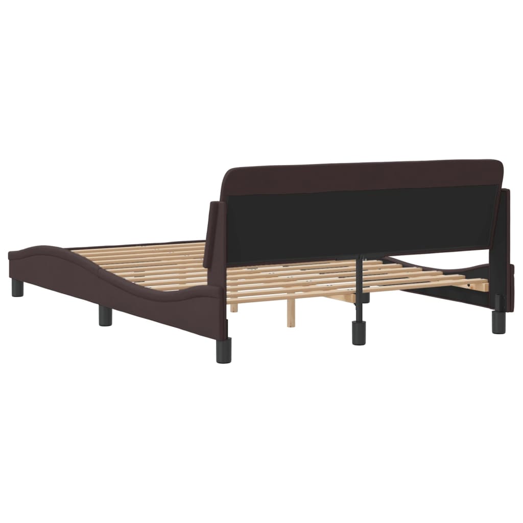 Bed frame without mattress dark brown 120x200 cm fabric