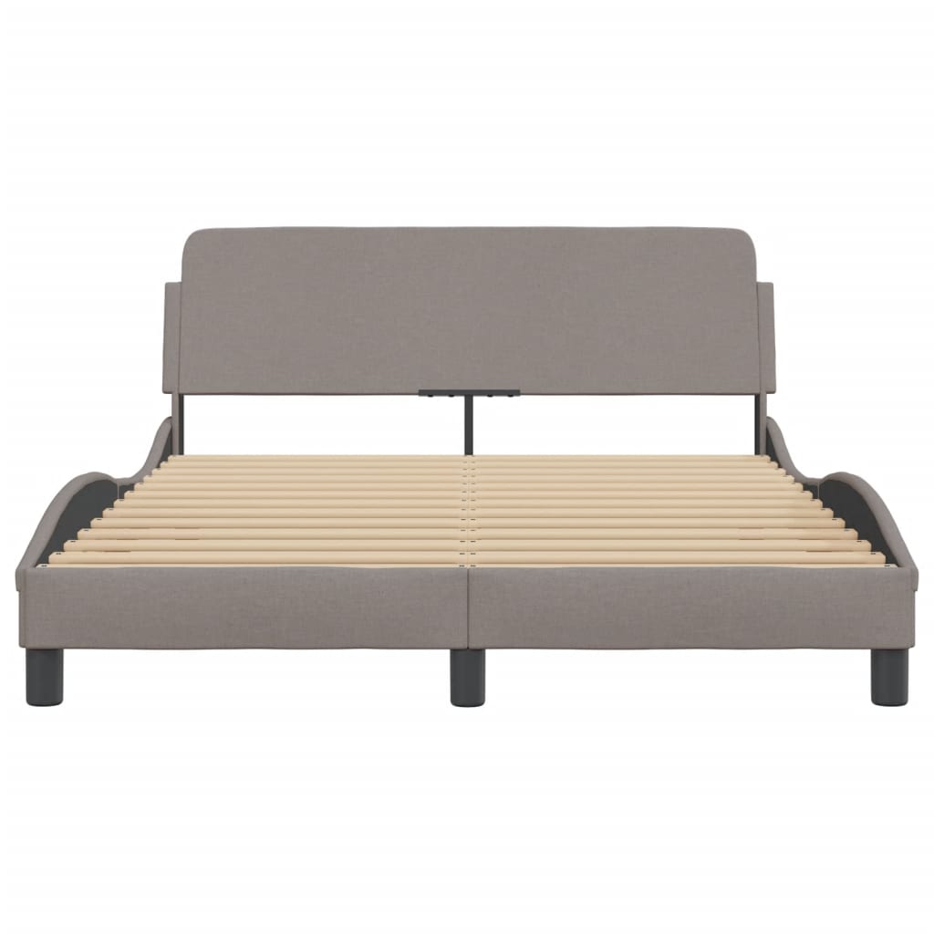 Bettgestell "Dover" Taupe 120x200 cm Stoff
