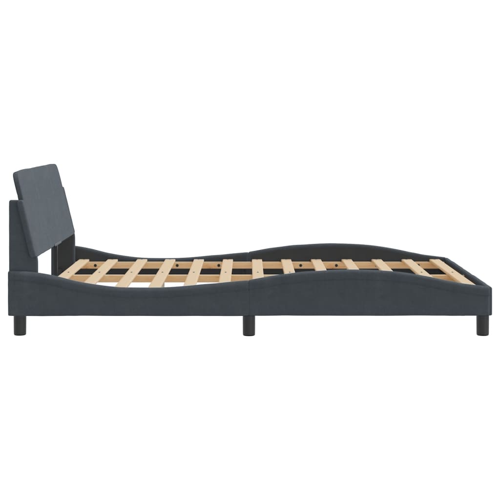 Bed frame without mattress dark grey 120x200 cm velvet