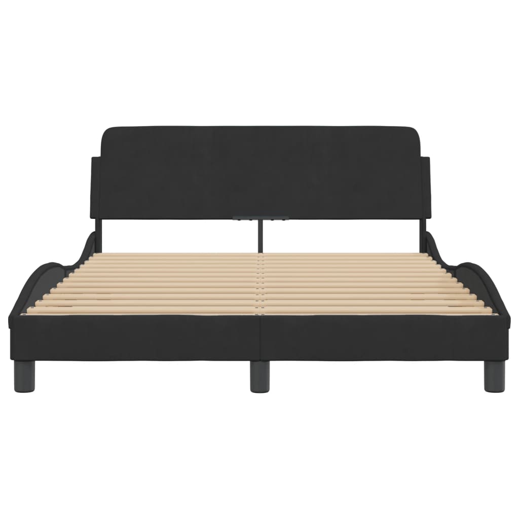 Bed frame without mattress Black 120x200 cm Velvet