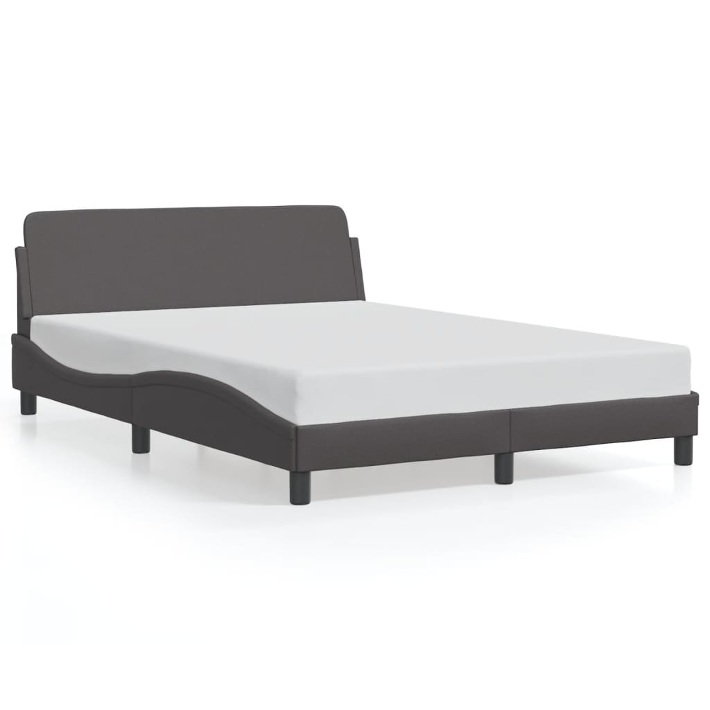Bed frame with headboard gray 120x200 cm artificial leather