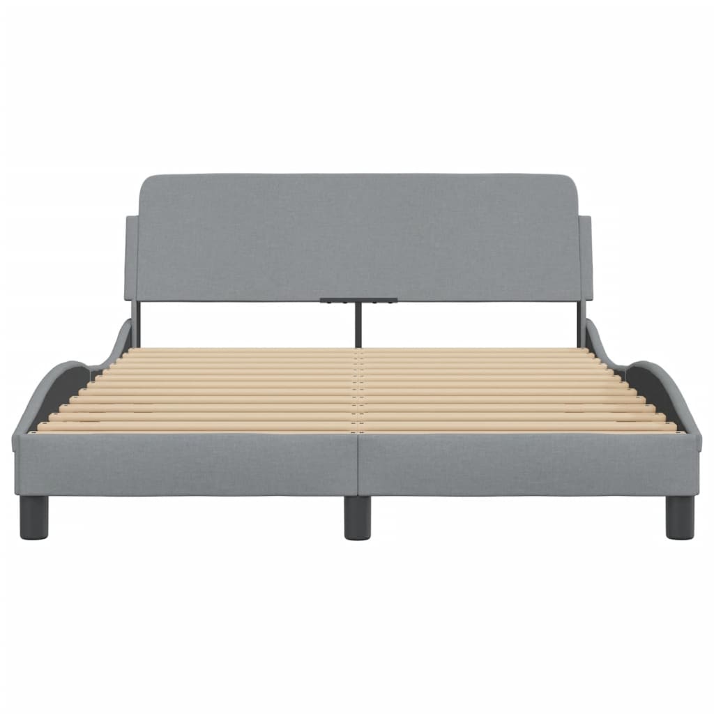Bettgestell "Dover" Hellgrau 140x190 cm Stoff