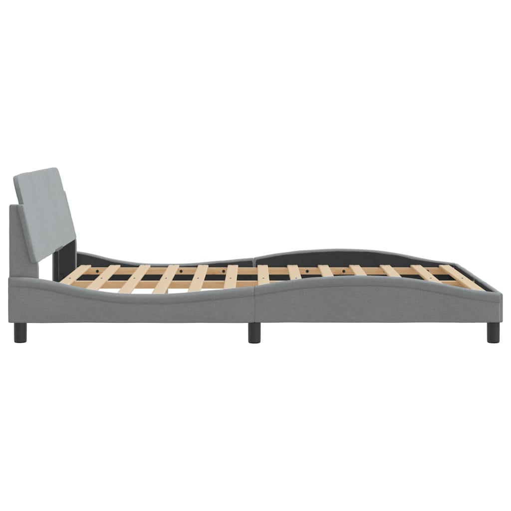 Bettgestell "Dover" Hellgrau 140x190 cm Stoff