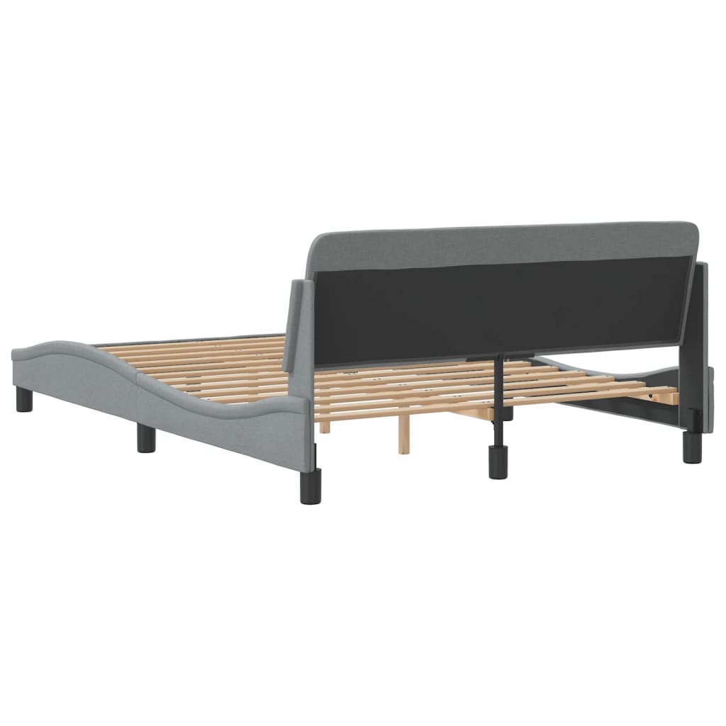 Bettgestell "Dover" Hellgrau 140x190 cm Stoff