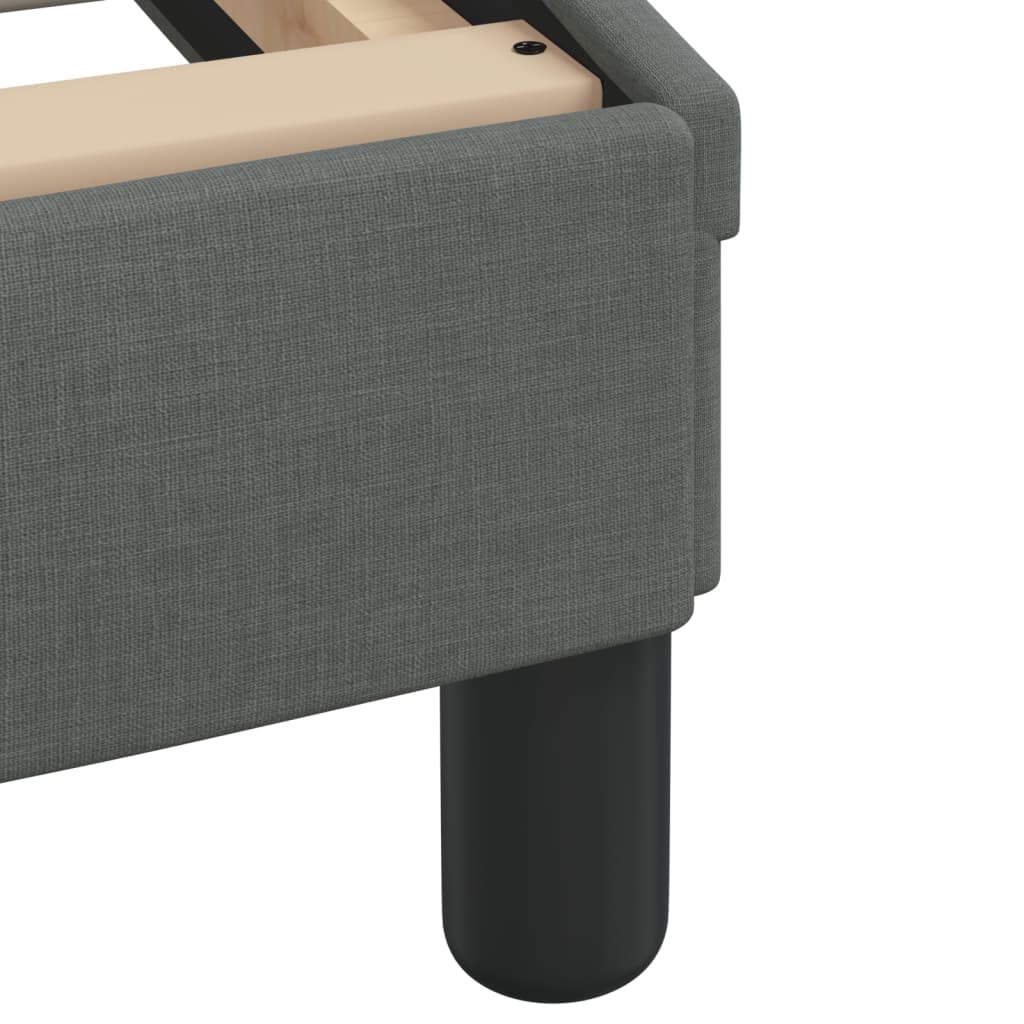 Bed frame without mattress dark grey 140x190 cm fabric