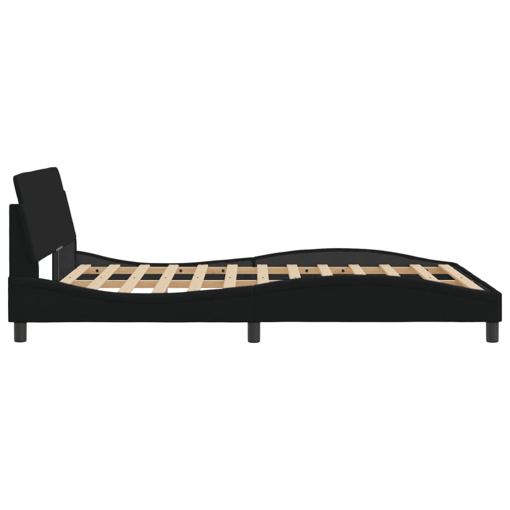 Bettgestell "Dover" Schwarz 140x190 cm Stoff