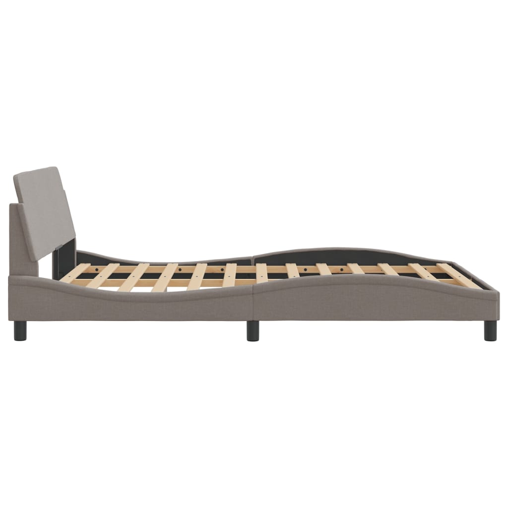 Bettgestell "Dover" Taupe 140x190 cm Stoff