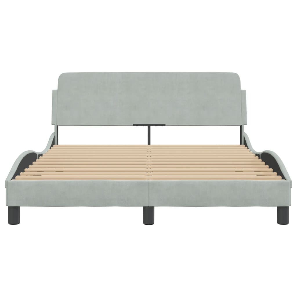 Bettgestell "Dover" Hellgrau 140x190 cm Samt