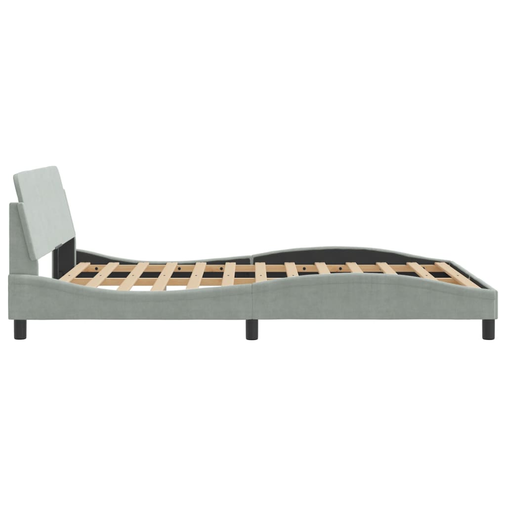 Bettgestell "Dover" Hellgrau 140x190 cm Samt