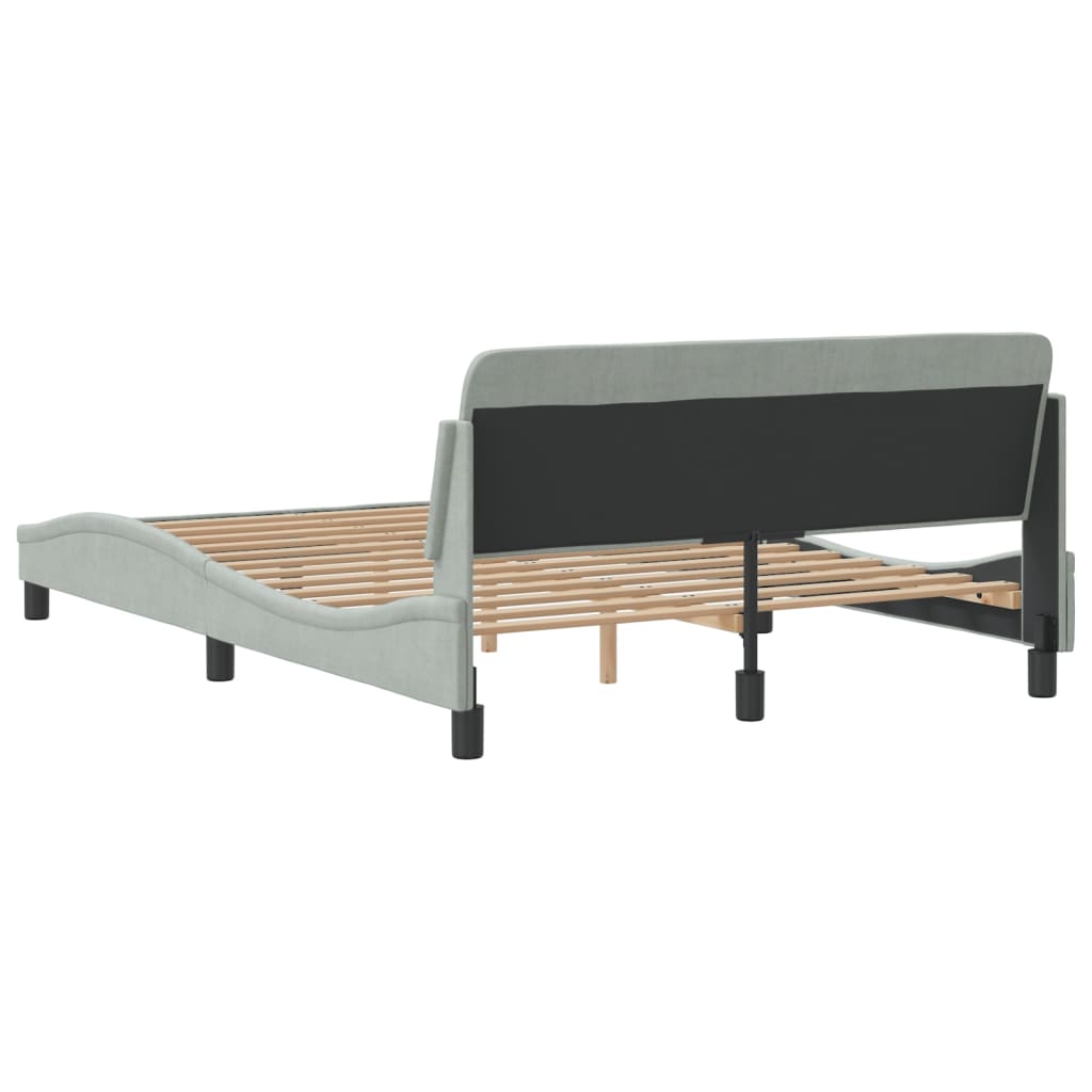 Bettgestell "Dover" Hellgrau 140x190 cm Samt