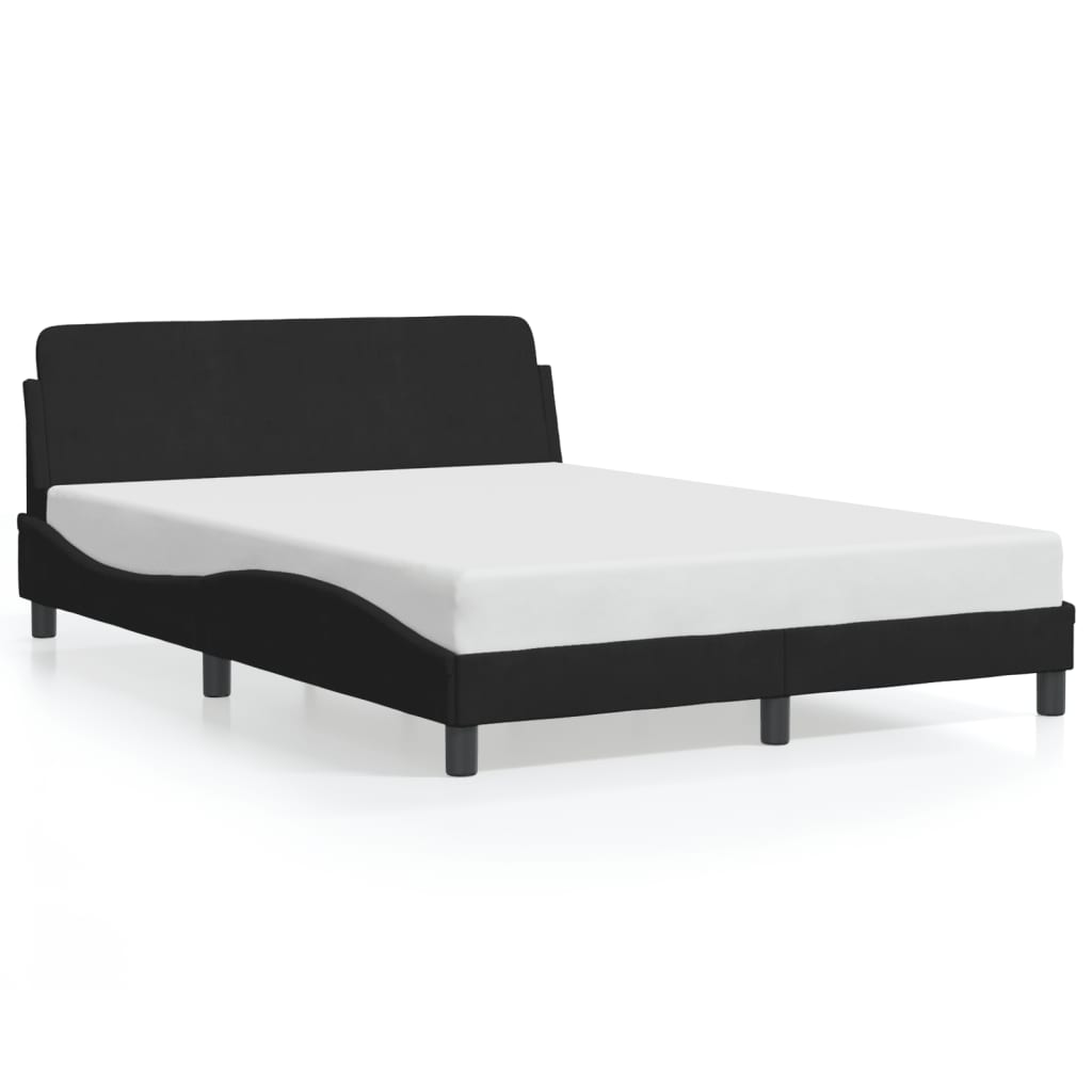 Bed frame without mattress Black 140x190 cm Velvet