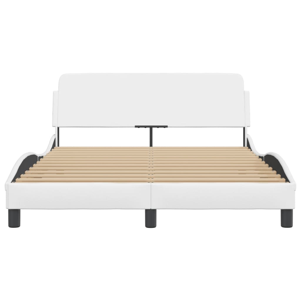 Bed frame with headboard black 140x190 cm artificial leather