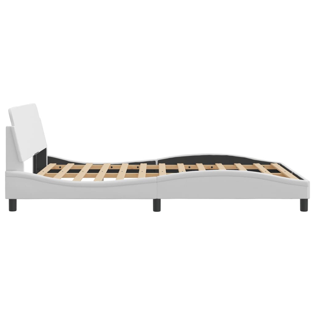 Bed frame with headboard black 140x190 cm artificial leather