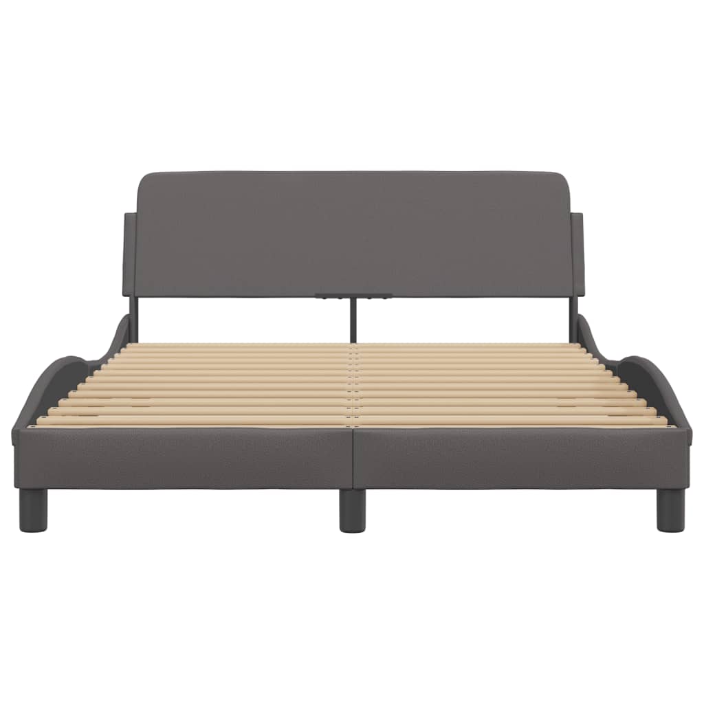 Bettgestell "Dover" Grau 140x190 cm Kunstleder