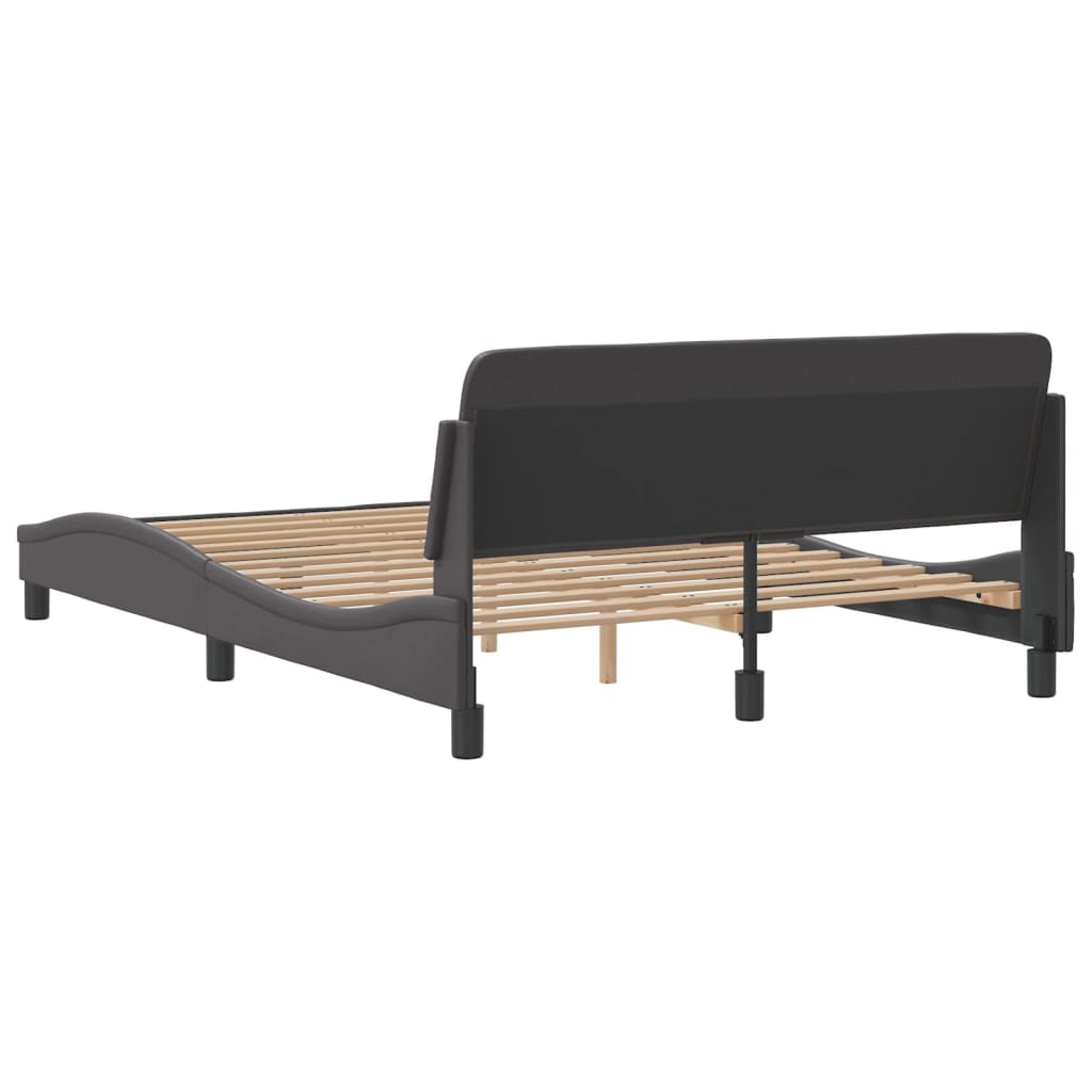 Bettgestell "Dover" Grau 140x190 cm Kunstleder