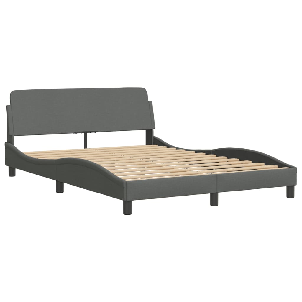 Bed frame without mattress dark grey 140x200 cm fabric