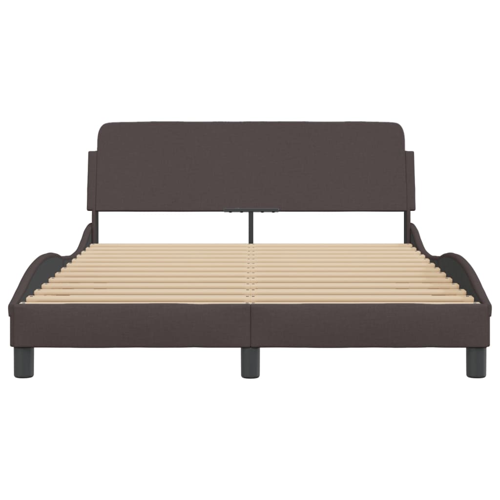 Bettgestell "Dover" Dunkelbraun 140x200 cm Stoff