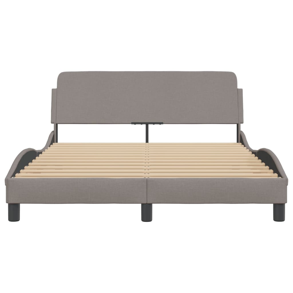 Bettgestell "Dover" Taupe 140x200 cm Stoff