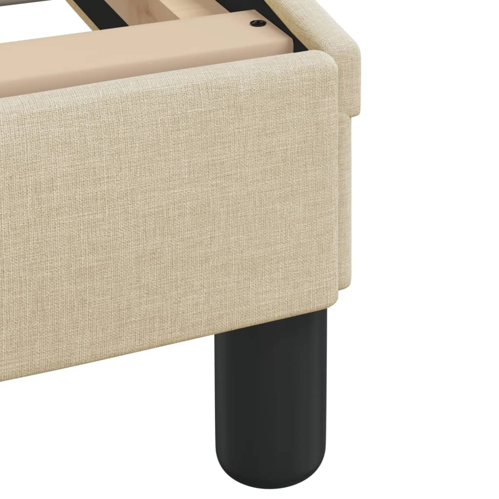 Bed frame without mattress cream 140x200 cm fabric