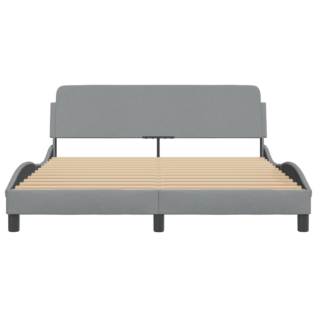 Bettgestell "Dover" Hellgrau 160x200 cm Stoff