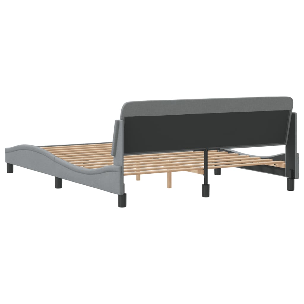 Bettgestell "Dover" Hellgrau 160x200 cm Stoff