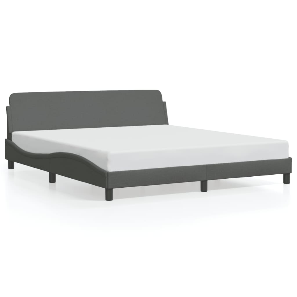 Bettgestell "Dover" Dunkelgrau 160x200 cm Stoff