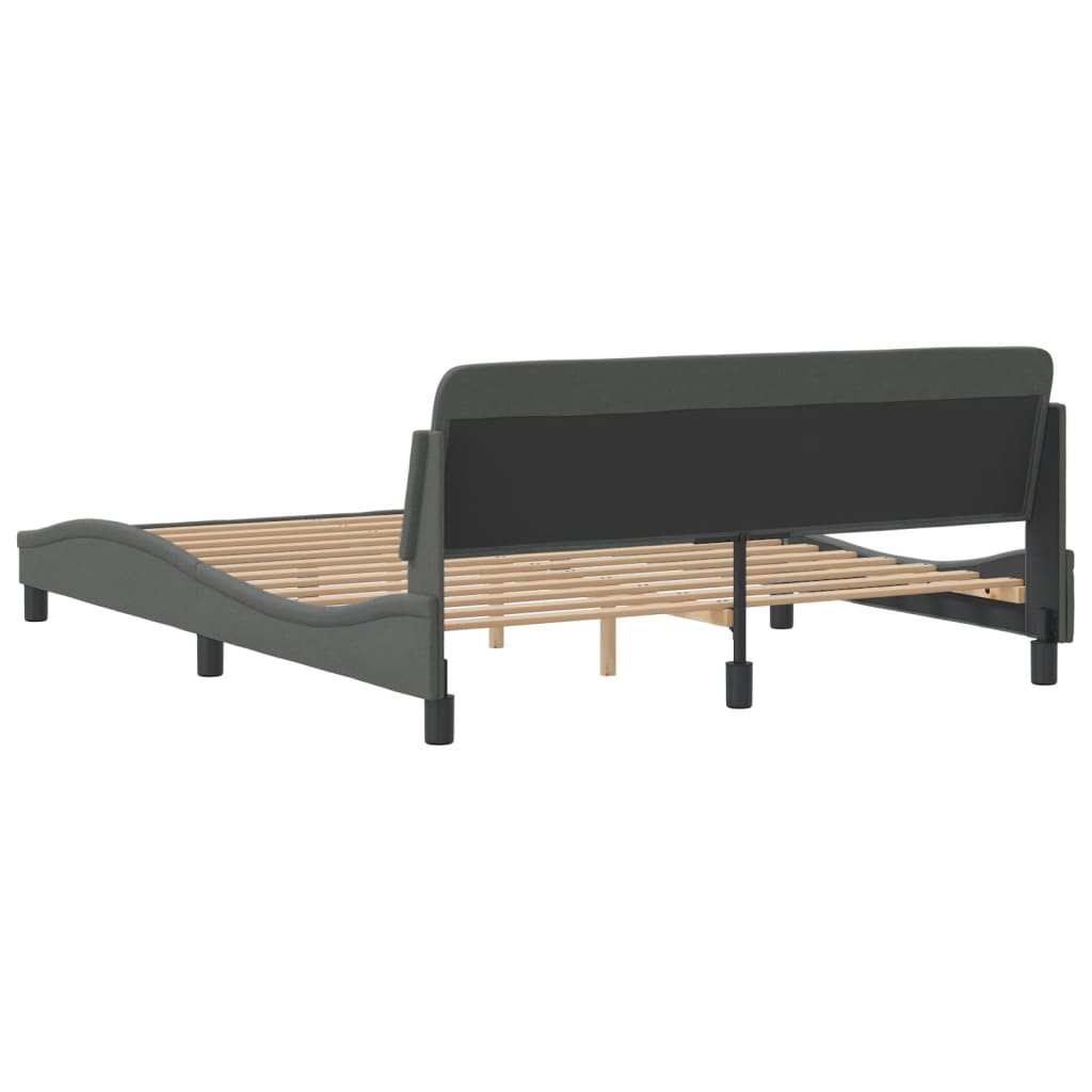 Bettgestell "Dover" Dunkelgrau 160x200 cm Stoff