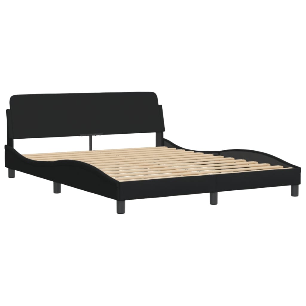 Bettgestell "Dover" Schwarz 160x200 cm Stoff