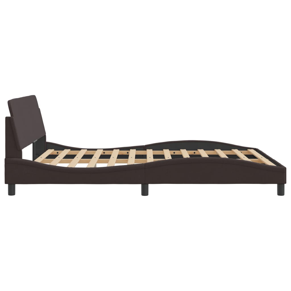Bed frame without mattress dark brown 160x200 cm fabric