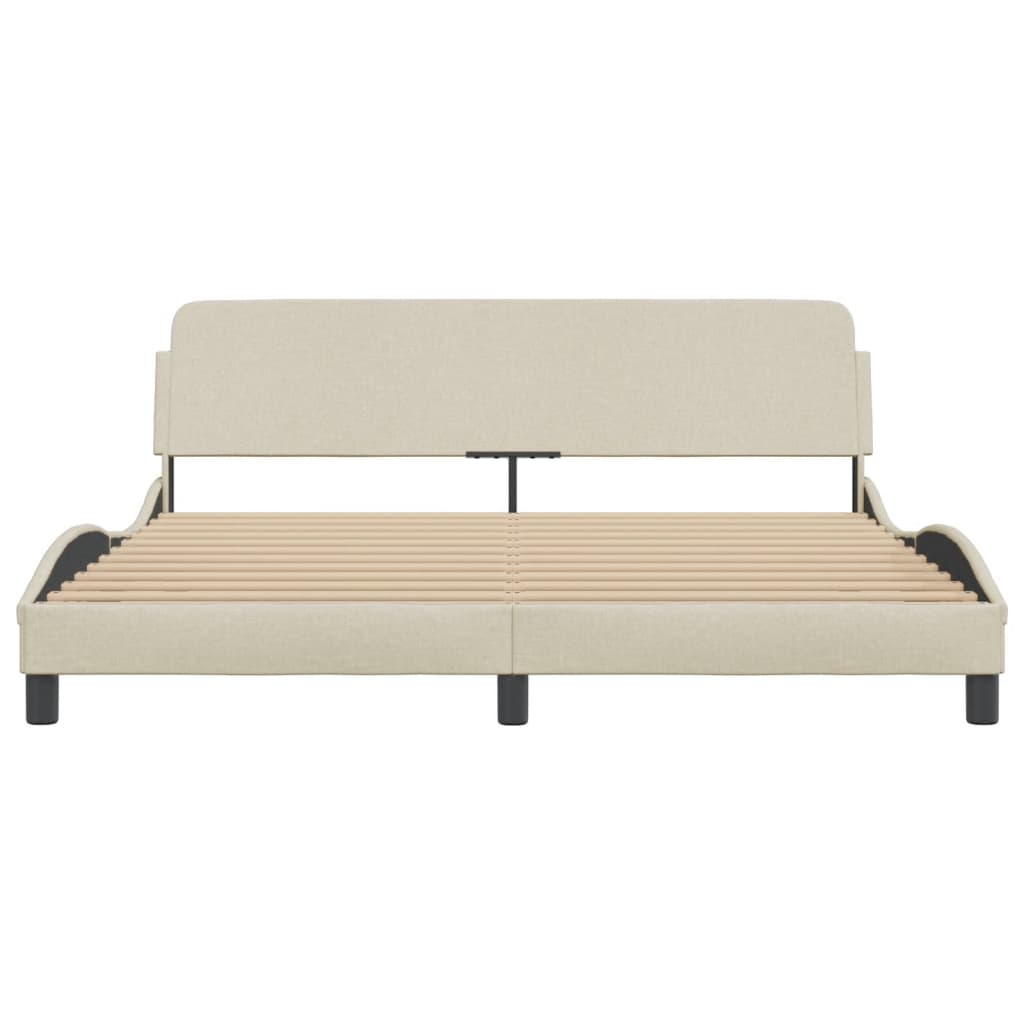 Bettgestell "Dover" Creme 160x200 cm Stoff