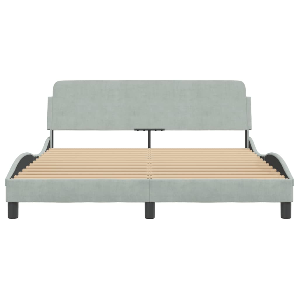 Bettgestell "Dover" Hellgrau 160x200 cm Samt