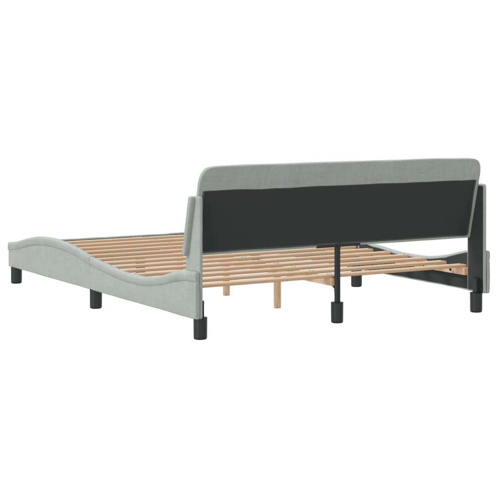 Bettgestell "Dover" Hellgrau 160x200 cm Samt