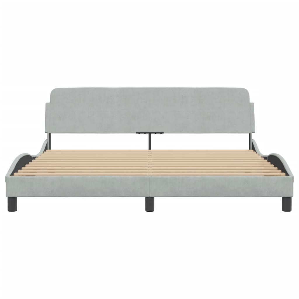 Bettgestell "Dover" Hellgrau 180x200 cm Samt