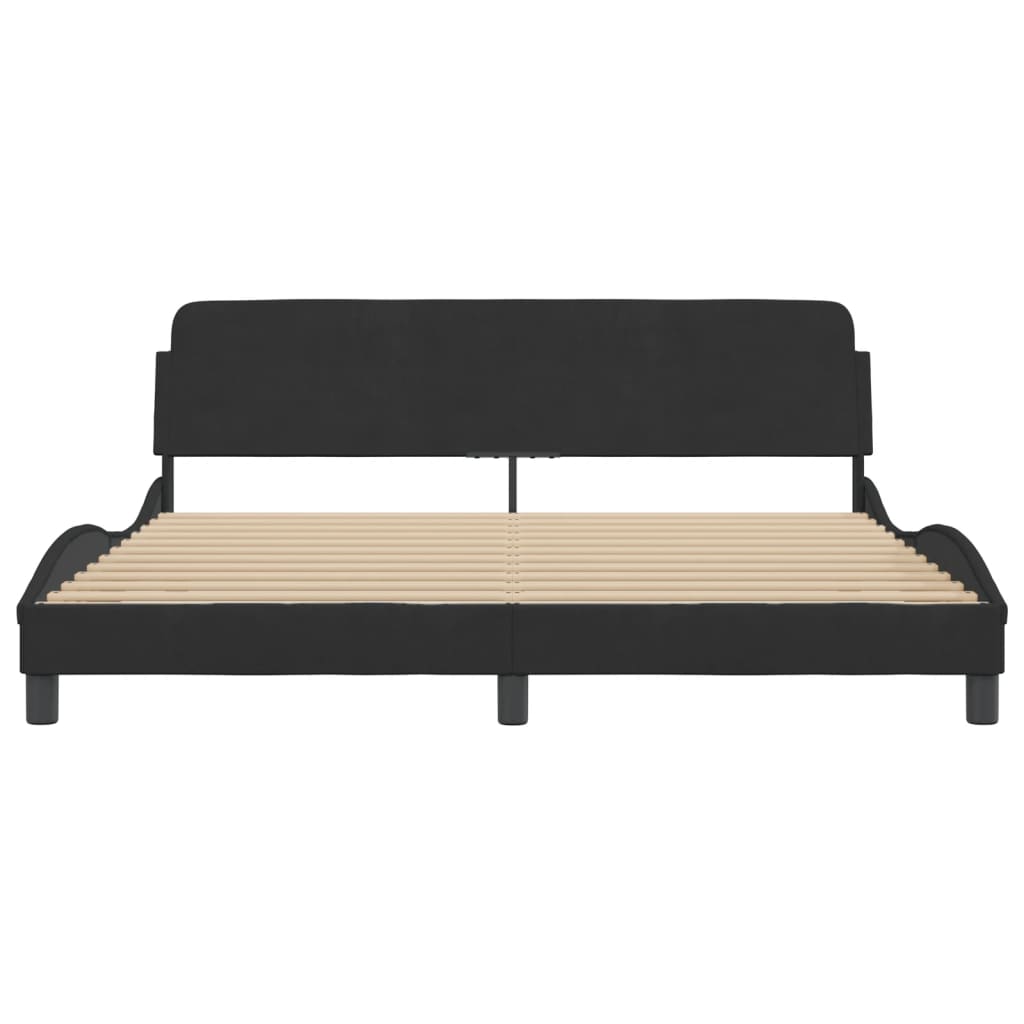 Bed frame without mattress Black 180x200 cm Velvet