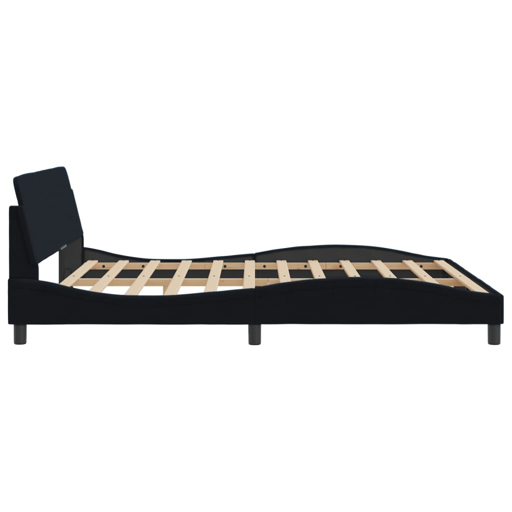 Bed frame without mattress Black 180x200 cm Velvet