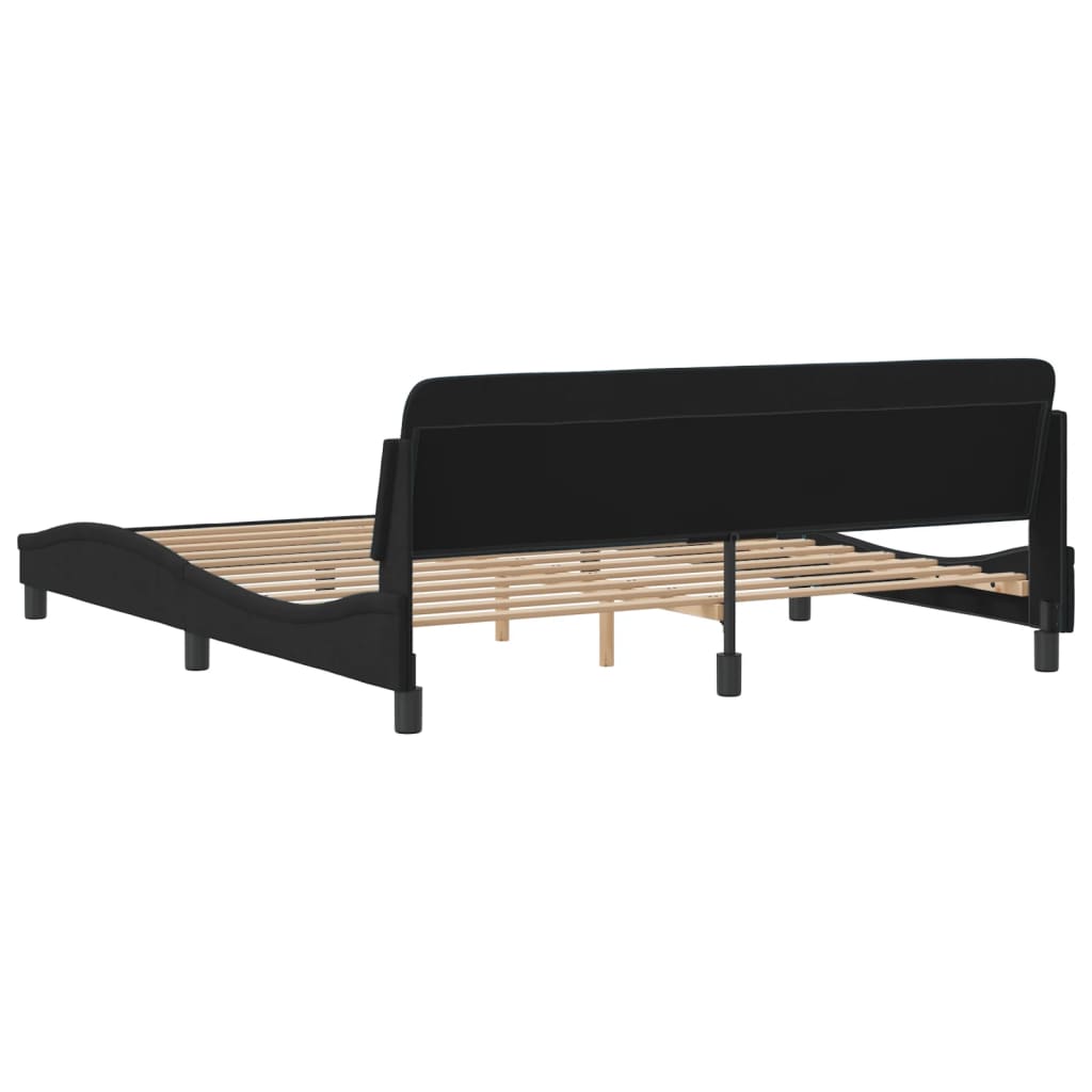 Bed frame without mattress Black 180x200 cm Velvet