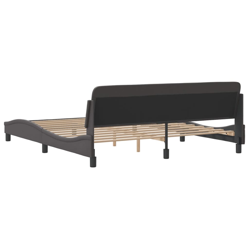 Bed frame with headboard gray 180x200 cm artificial leather