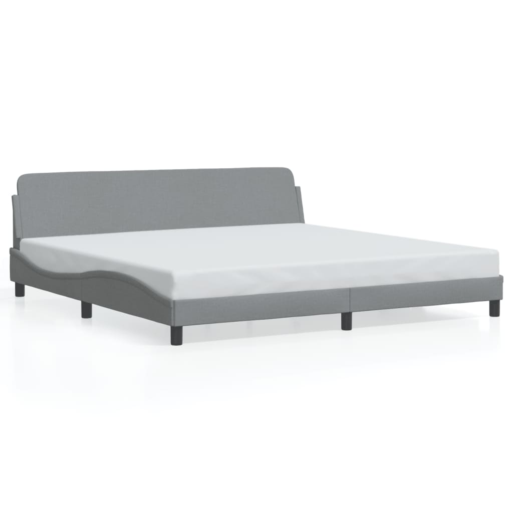 Bettgestell "Dover" Hellgrau 200x200 cm Stoff