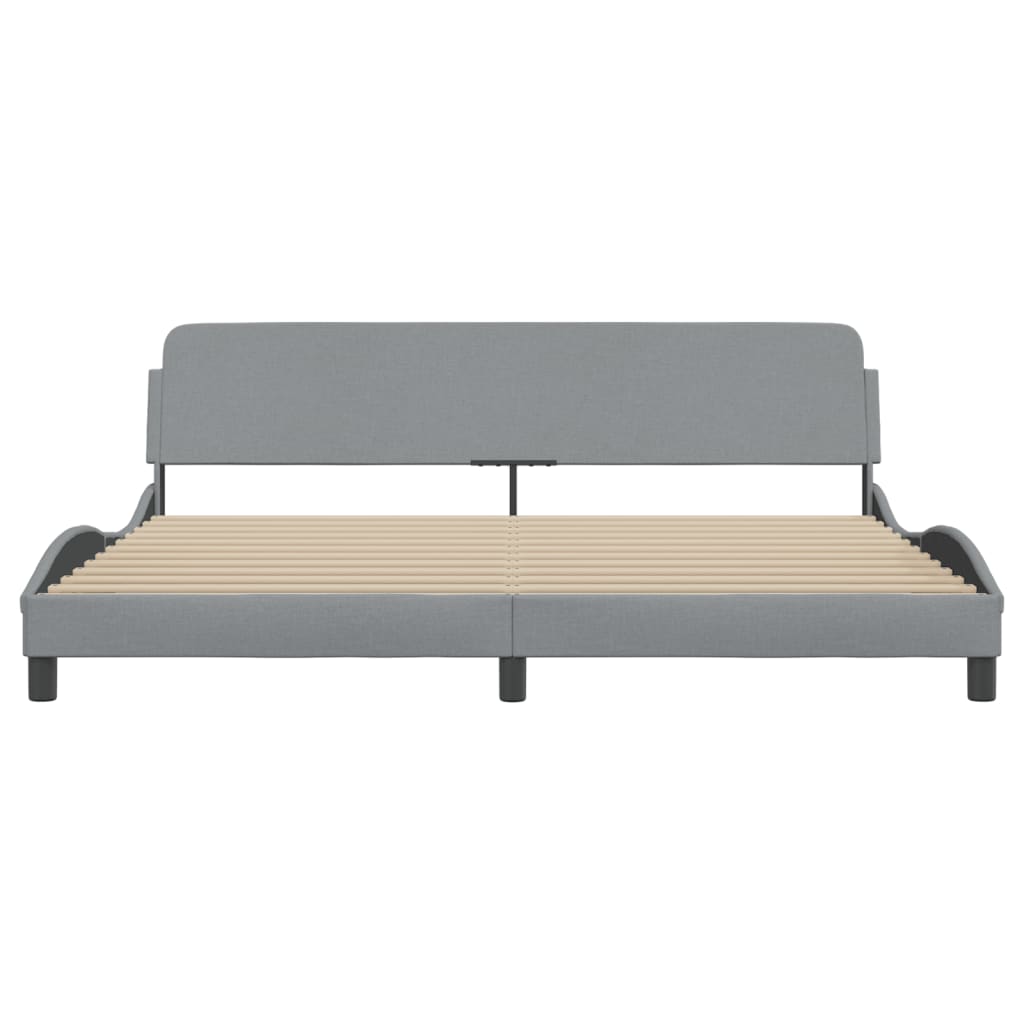 Bettgestell "Dover" Hellgrau 200x200 cm Stoff
